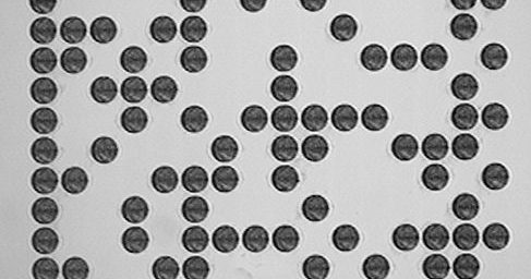 Potomac Laser: 2d barcode at 20x on glass