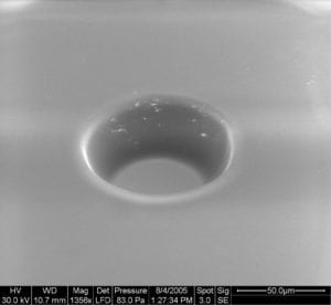 Small hole in polymers 